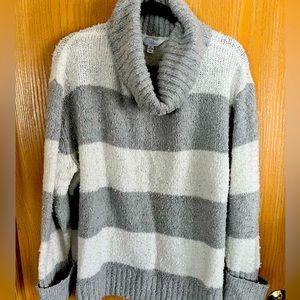 Stripped cowl neck sweater